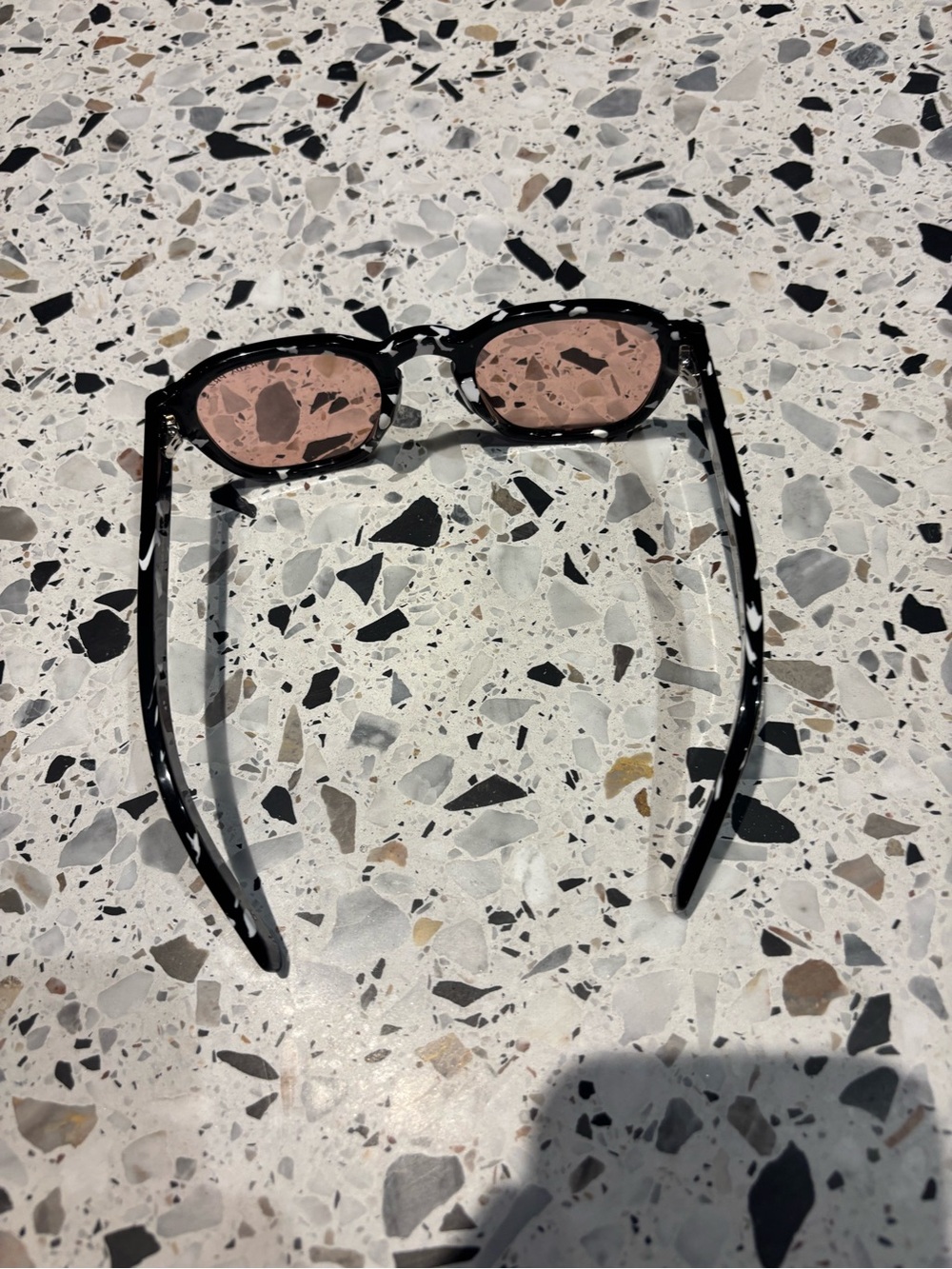 Prada Black & White Pattern Sunglasses with Pink Lenses - Picture 2 of 5
